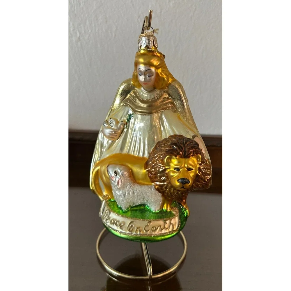 Polonaise‎ Collection Kurt S. Adler Peace Angel Glass Ornament Peace On Earth